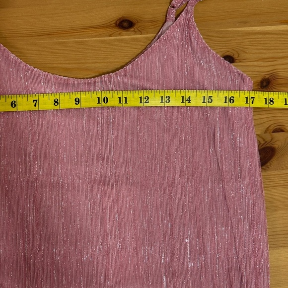 Astrid | Sheer Overlay Spaghetti Strap Sparkly Pink Cami - Picture 8 of 9